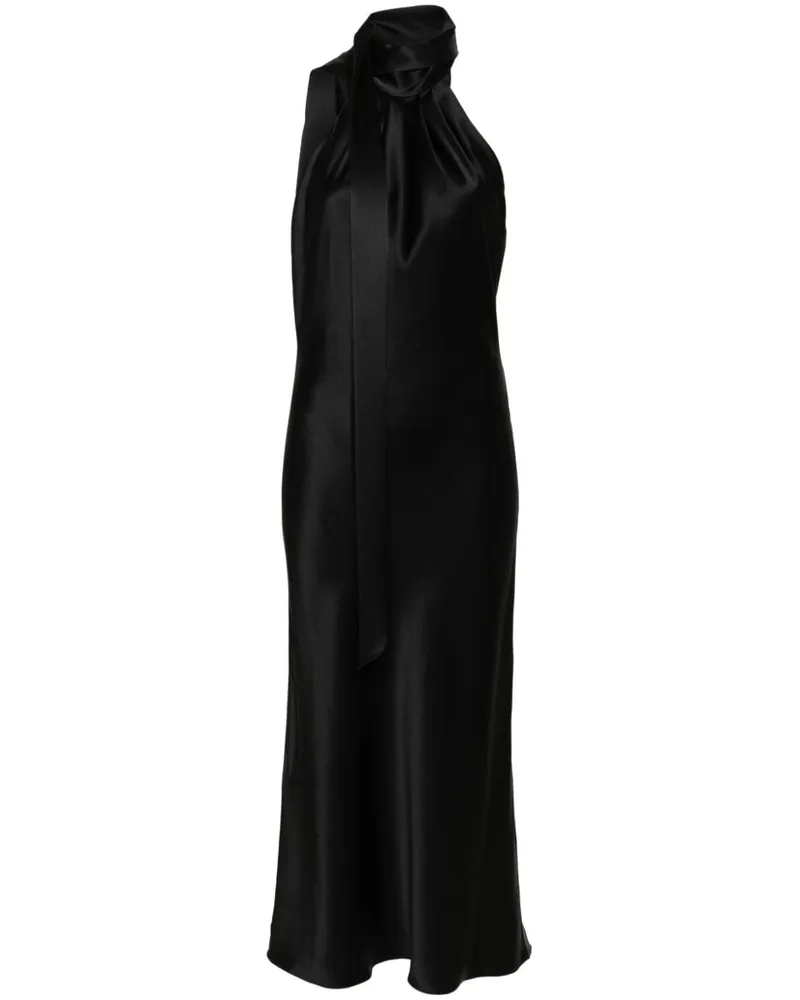 Max Mara Moli Satin Maxikleid - Schwarz Schwarz