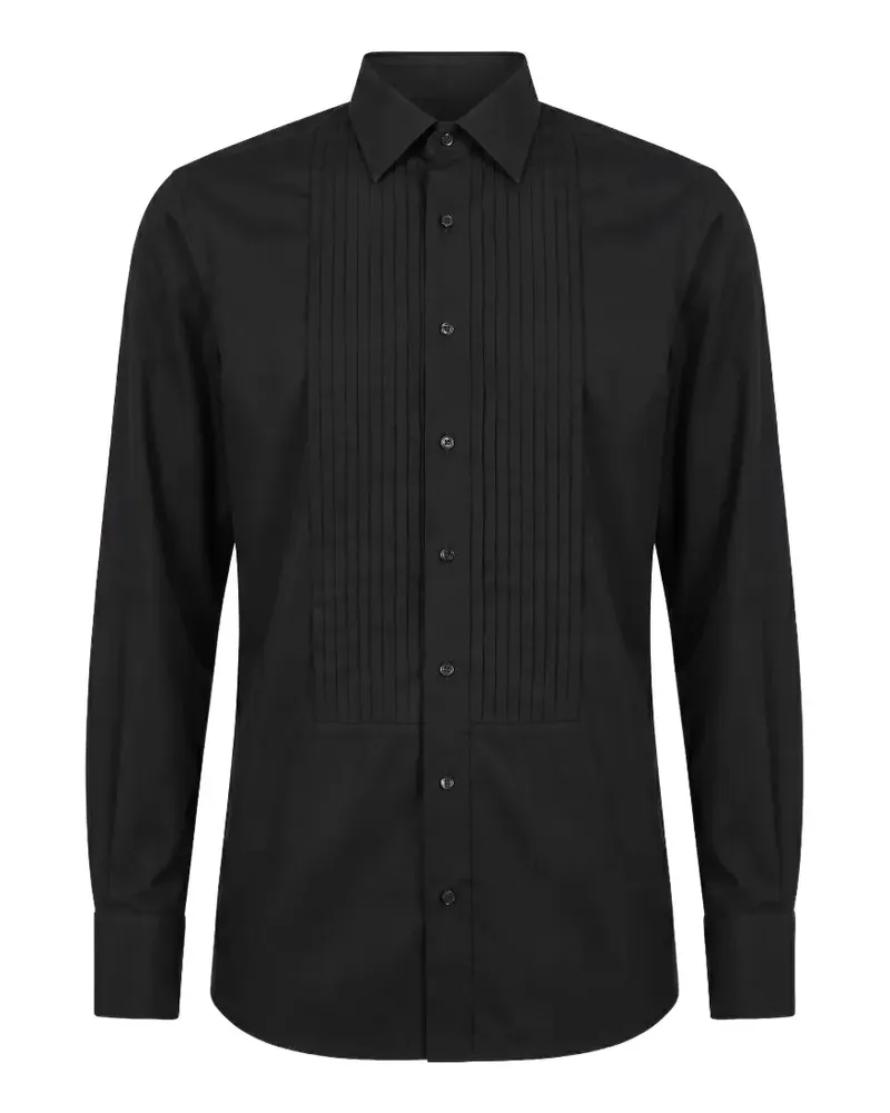 Tom Ford pleated-bib shirt - Schwarz Schwarz