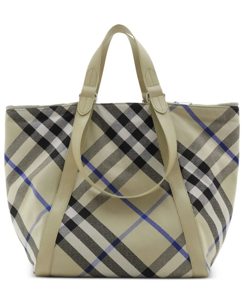 Burberry Festival Shopper mit Check - Grün Grün