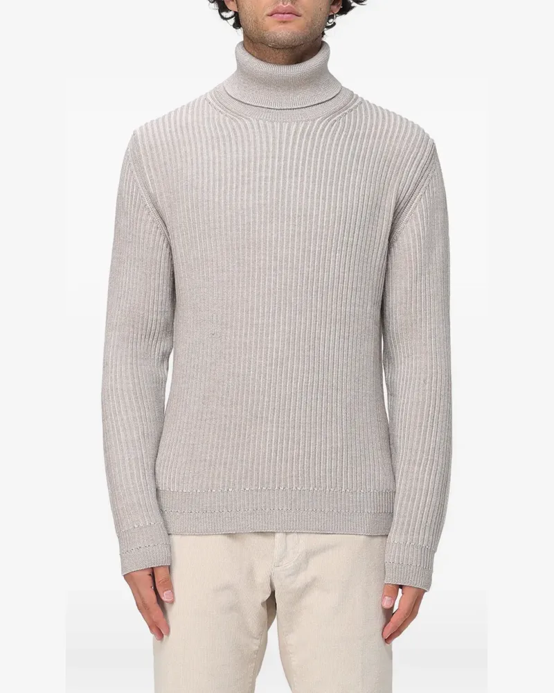 Zanone Gerippter Rollkragenpullover - Nude Nude
