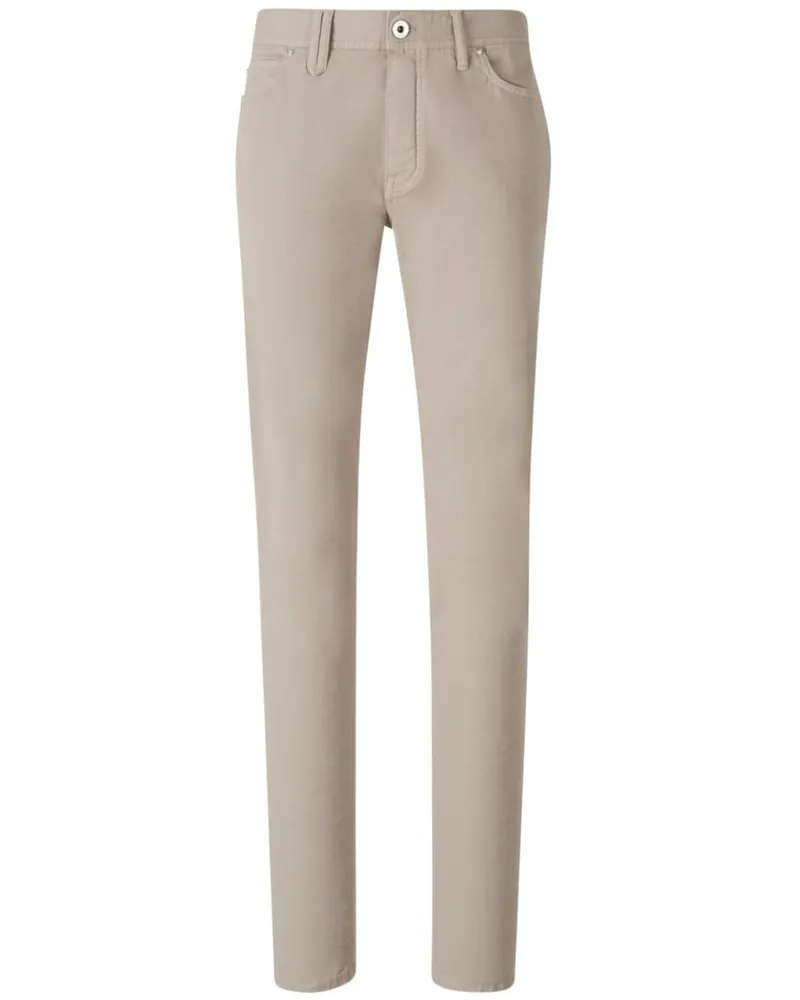 Brioni Straight-Leg-Jeans mit Logo-Patch - Nude Nude