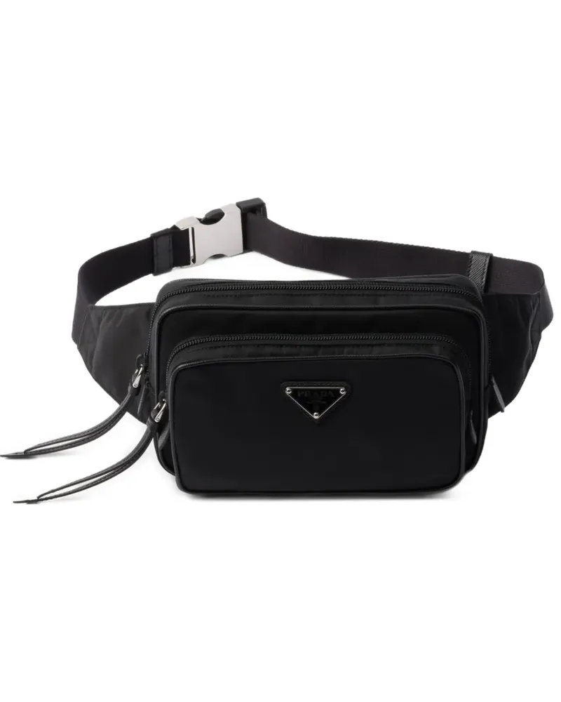 Prada Gürteltasche mit Logo-Schild - Schwarz Schwarz