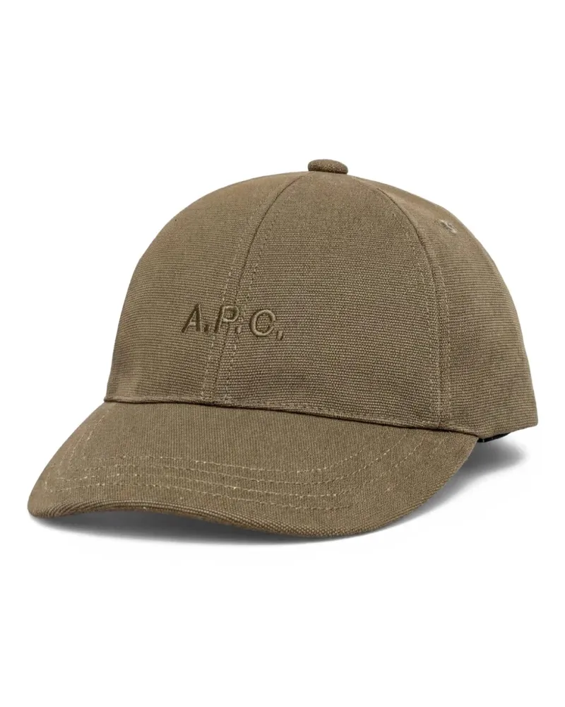 A.P.C. logo-embroidered baseball cap - Grün Grün