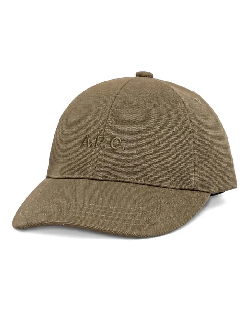 A.P.C. logo-embroidered baseball cap - Grün Grün