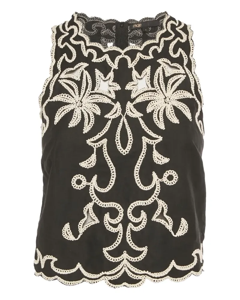 Maje embroidered blouse - Schwarz Schwarz