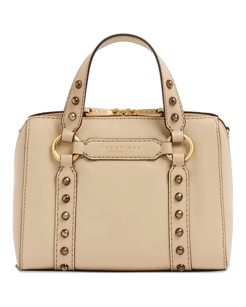 The Bridge Laura Wow studded leather tote bag - Nude Nude