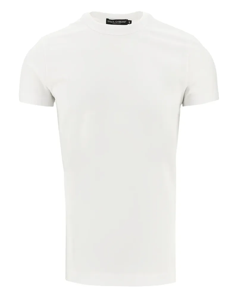 Dolce & Gabbana T-Shirt mit Logo-Stickerei - Weiß Weiß