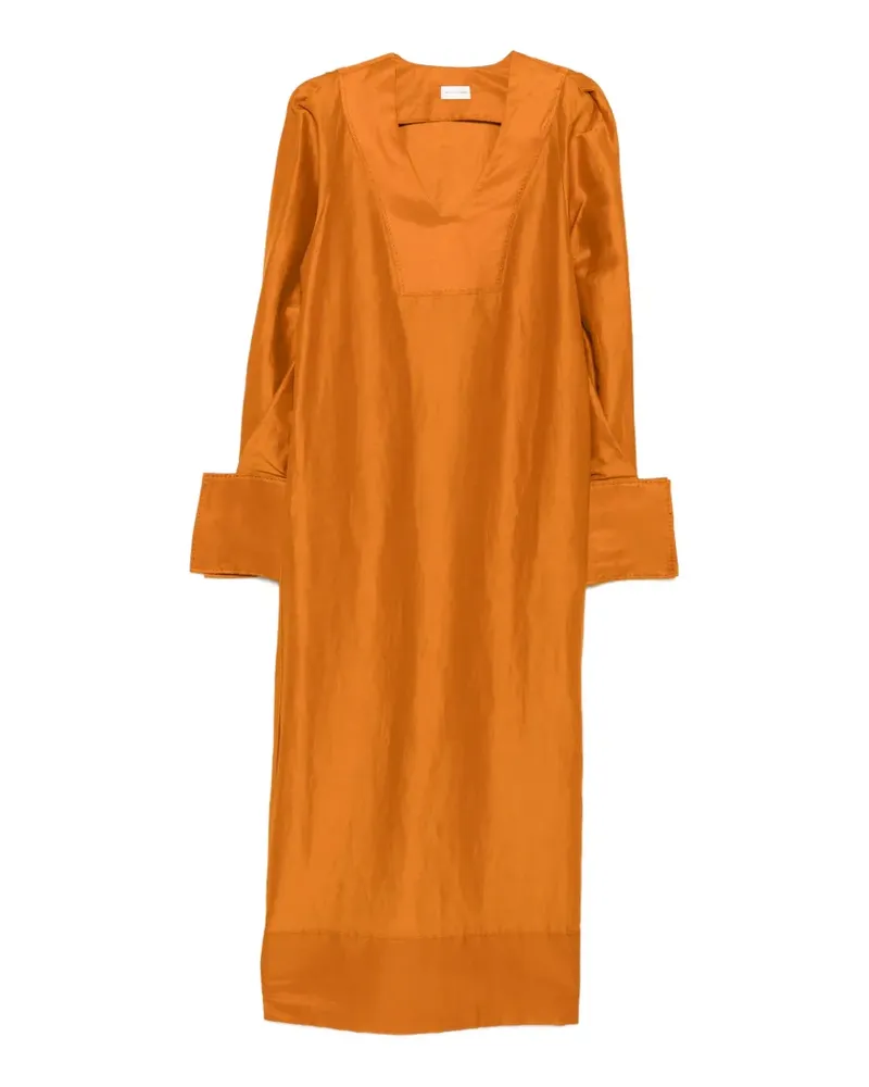 By Malene Birger Mienna Leinen-Maxikleid mit V-Ausschnitt - Orange Orange