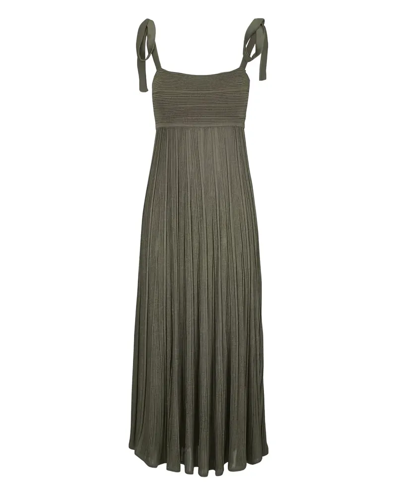 Zimmermann Wanderlust tie-shoulder pleated maxi dress - Grün Grün