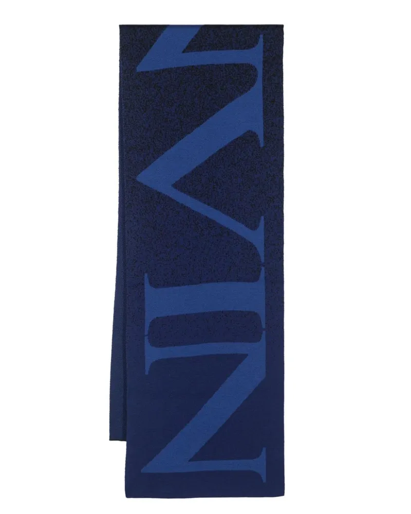 Lanvin Jacquard-Schal mit Logo Blau