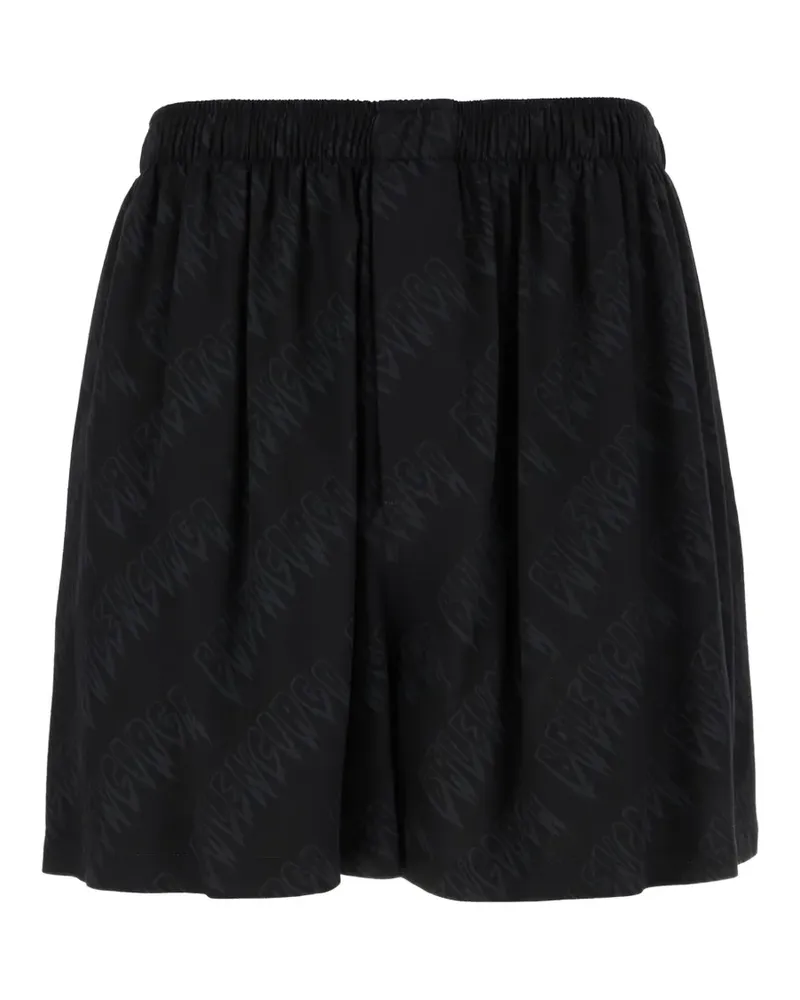 Balenciaga elasticated pattern bermuda shorts - Schwarz Schwarz