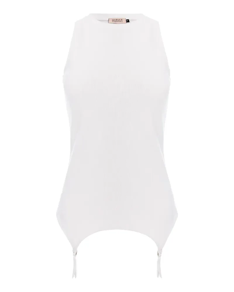Murmur ribbed garter tank top - Weiß Weiß