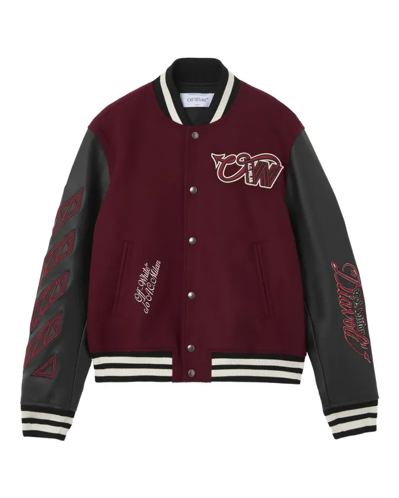 OFF-WHITE x AC Milan Bomberjacke mit Patch-Detail - Rot Rot