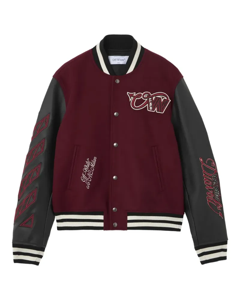 OFF-WHITE x AC Milan patch-detail bomber jacket - Rot Rot