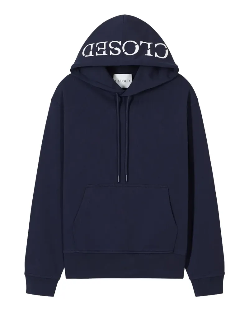 Closed Hoodie mit Logo-Print - Blau Blau