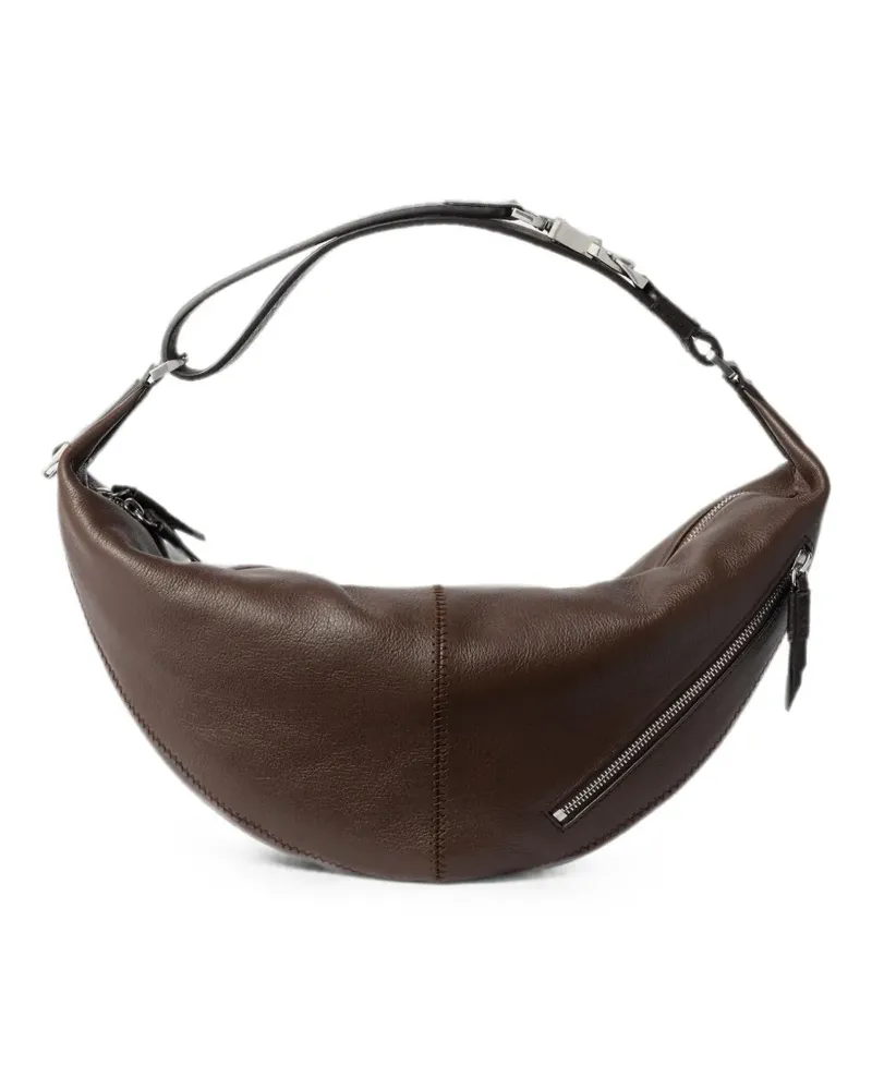 Christophe Lemaire Quiver Clip Tasche aus gekörntem Büffelleder - Braun Braun