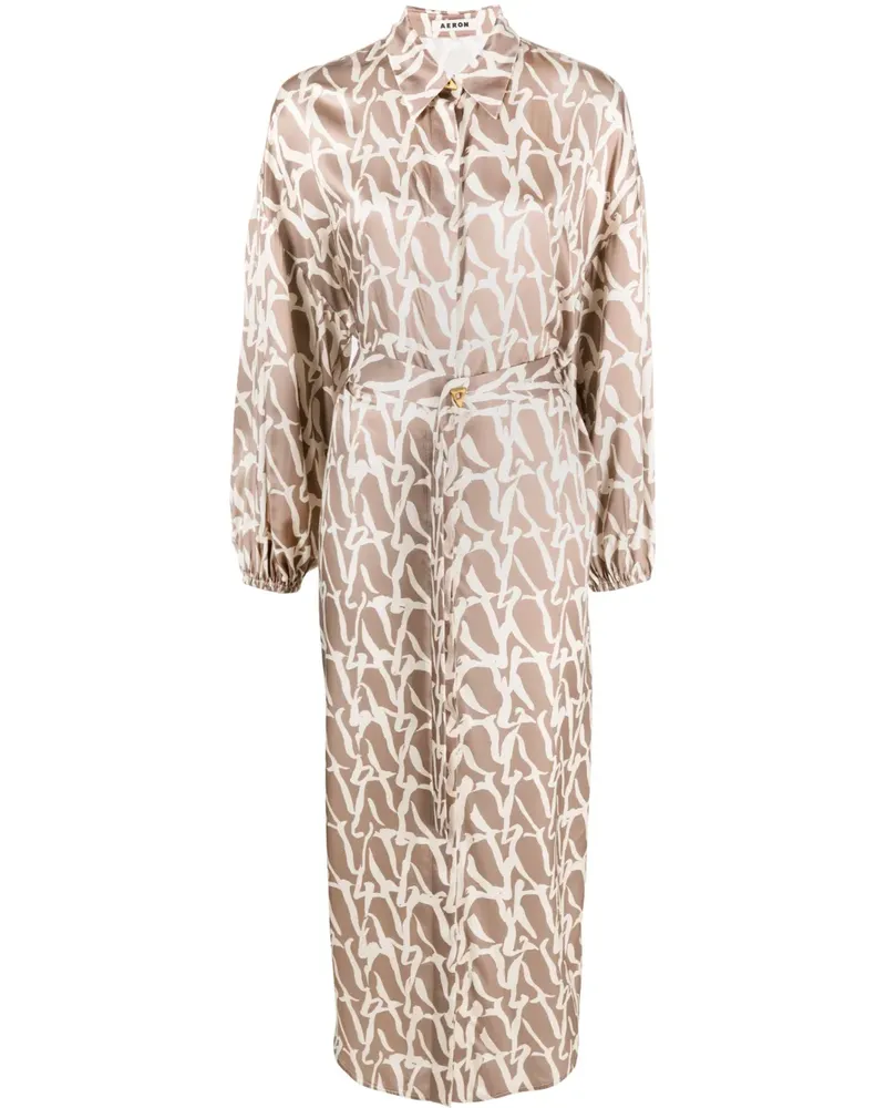 AERON Kleid mit grafischem Print - Braun Braun