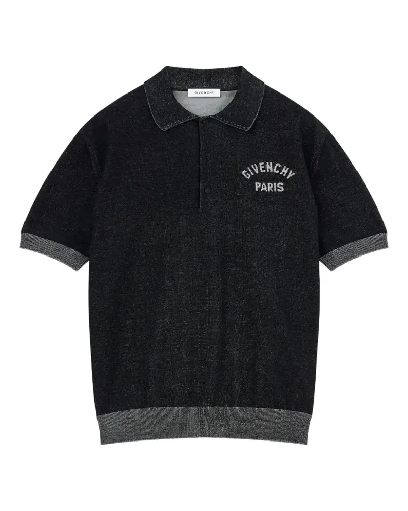 Givenchy Polo aus Baumwolle mit  Paris-Stickerei - Schwarz Schwarz