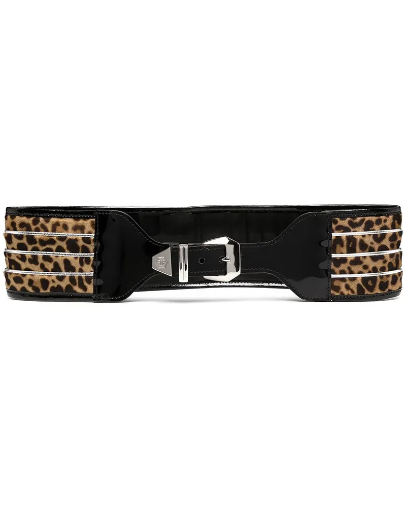 Philipp Plein Gürtel mit Leoparden-Print Braun