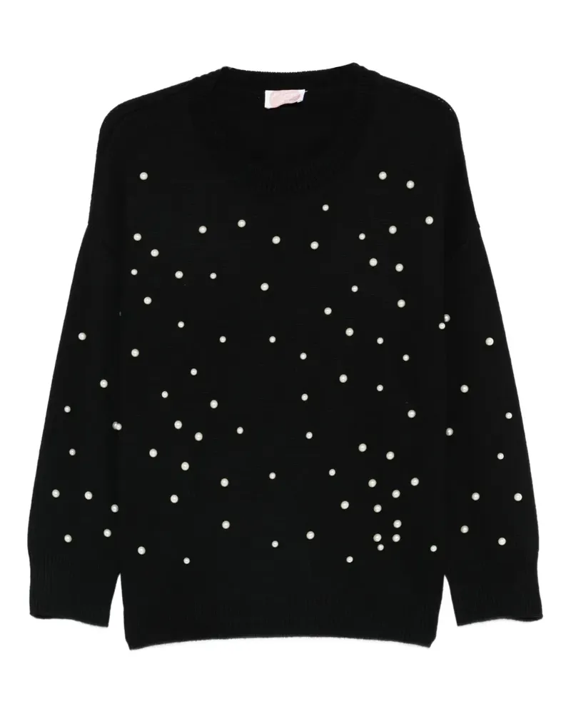 Marina Rinaldi Pullover mit Kunstperlen - Schwarz Schwarz