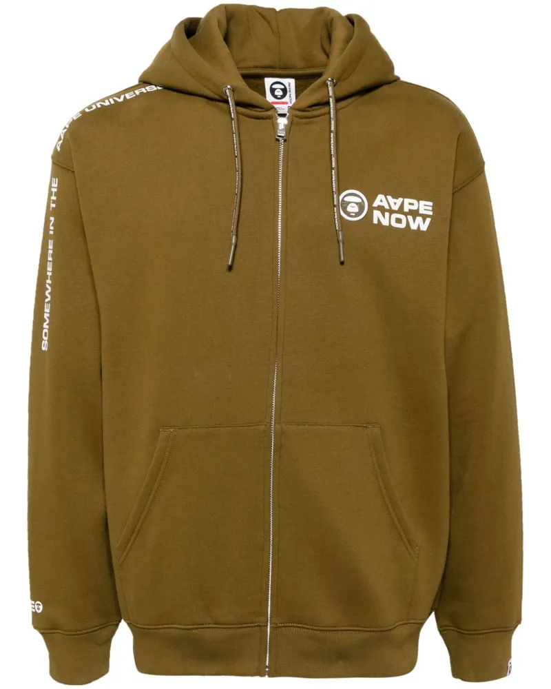BAPE Kapuzenjacke mit Logo-Patch - Braun Braun