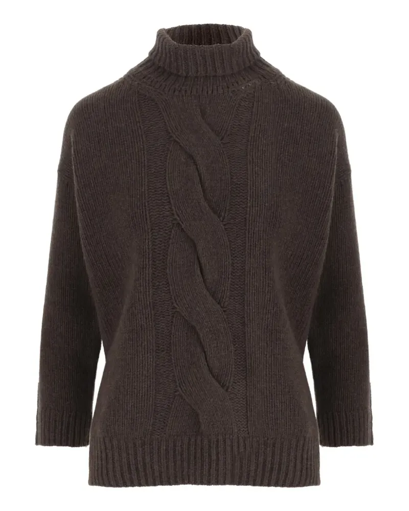 Bruno Manetti cable-knit turtleneck sweater - Braun Braun