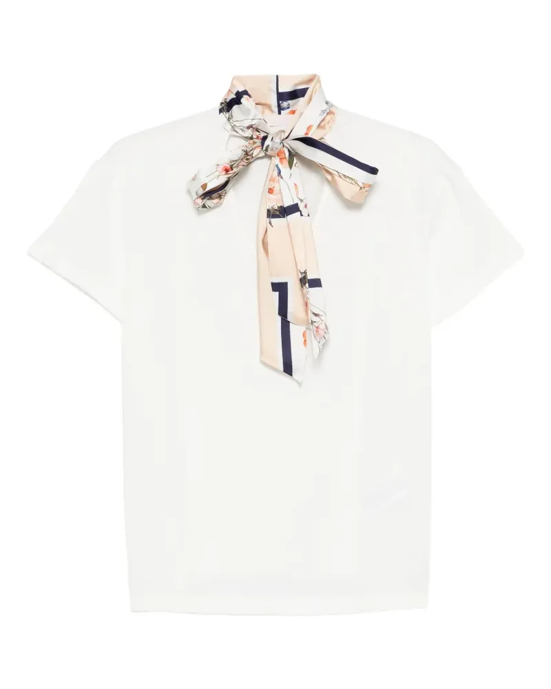 Liu Jo T-Shirt mit Schleifenkragen - Weiß Weiß