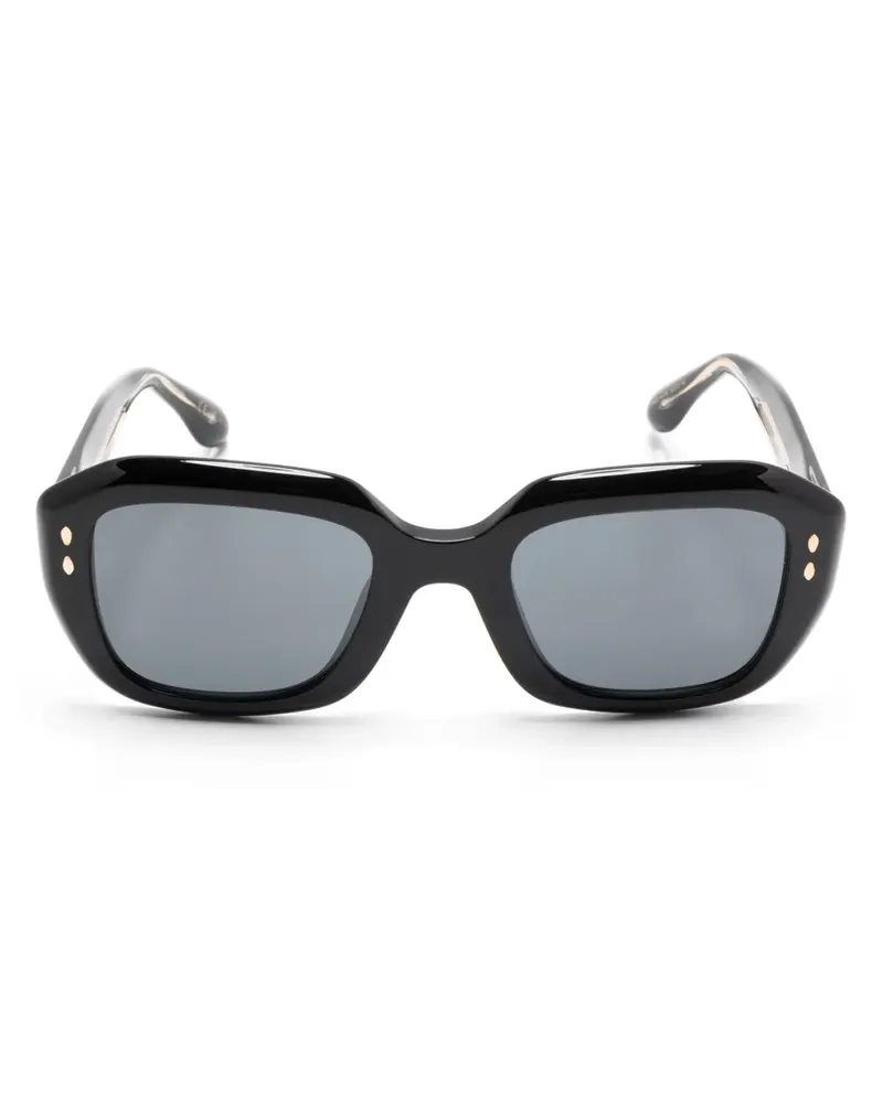 Isabel Marant Eckige Brille mit Logo-Gravur - Schwarz Schwarz