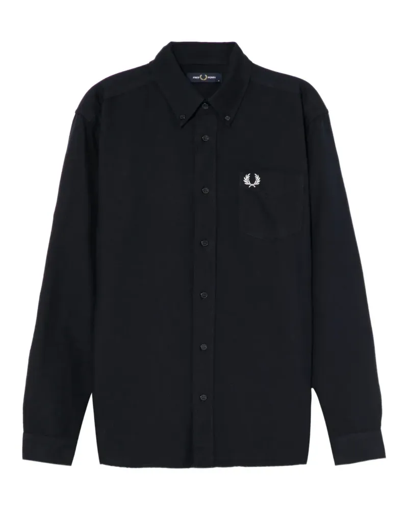 Fred Perry Hemd mit Logo-Stickerei - Blau Blau