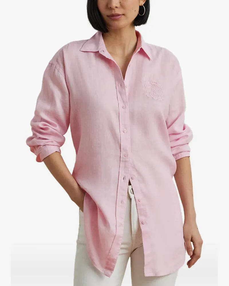 Ralph Lauren embroidered-logo long-sleeve shirt - Rosa Rosa