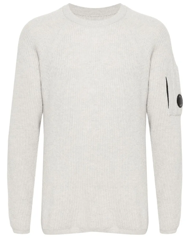C.P. Company Pullover mit Lens-Detail - Weiß Weiß