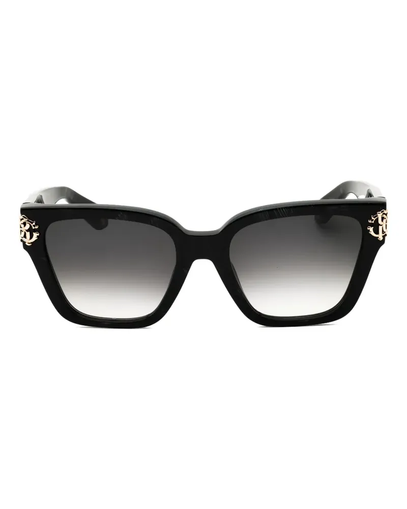 Roberto Cavalli logo-plaque rectangle-frame sunglasses - Schwarz Schwarz