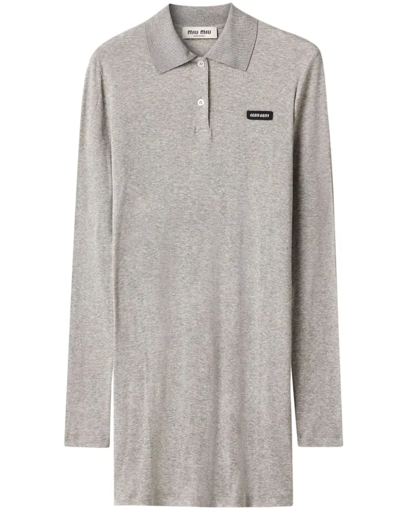 Miu Miu Minikleid aus geripptem Strick - Grau Grau