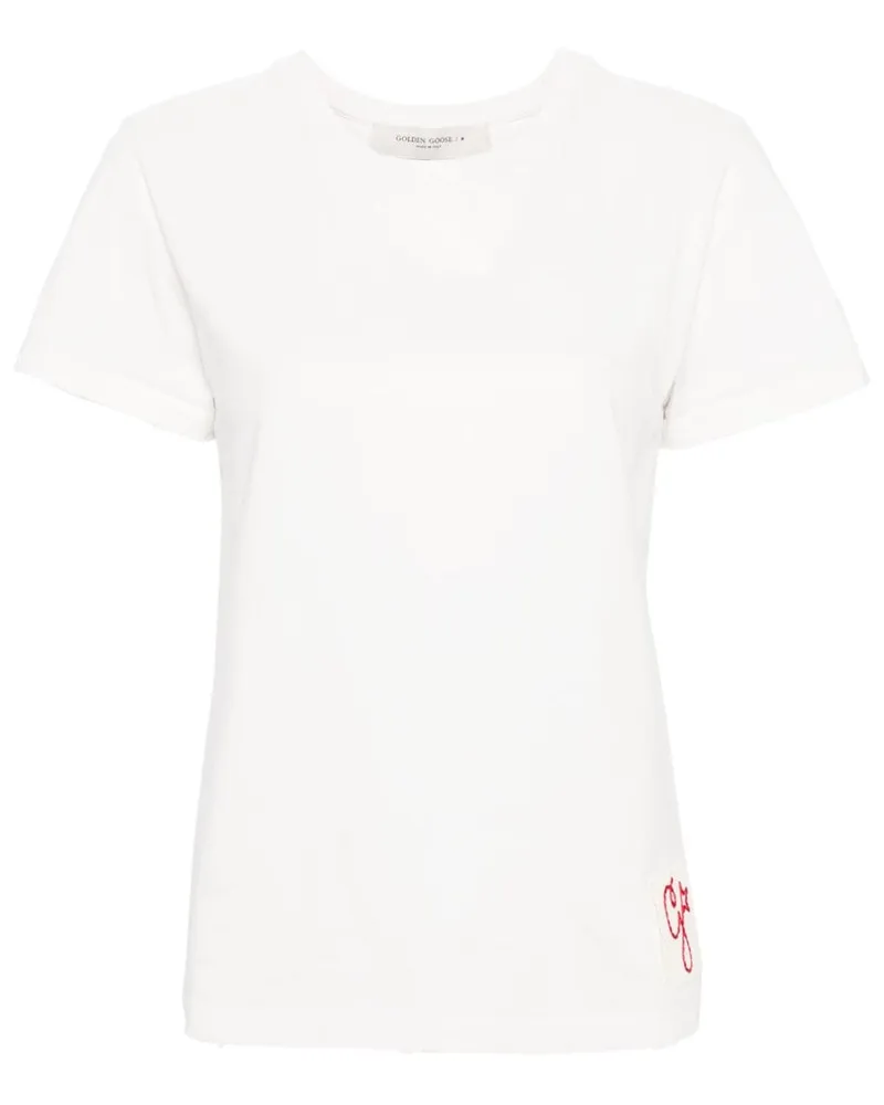 Golden Goose T-Shirt mit Logo-Patch - Weiß Weiß