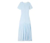 Strukturiertes Strickkleid mit Verzierung - Blau