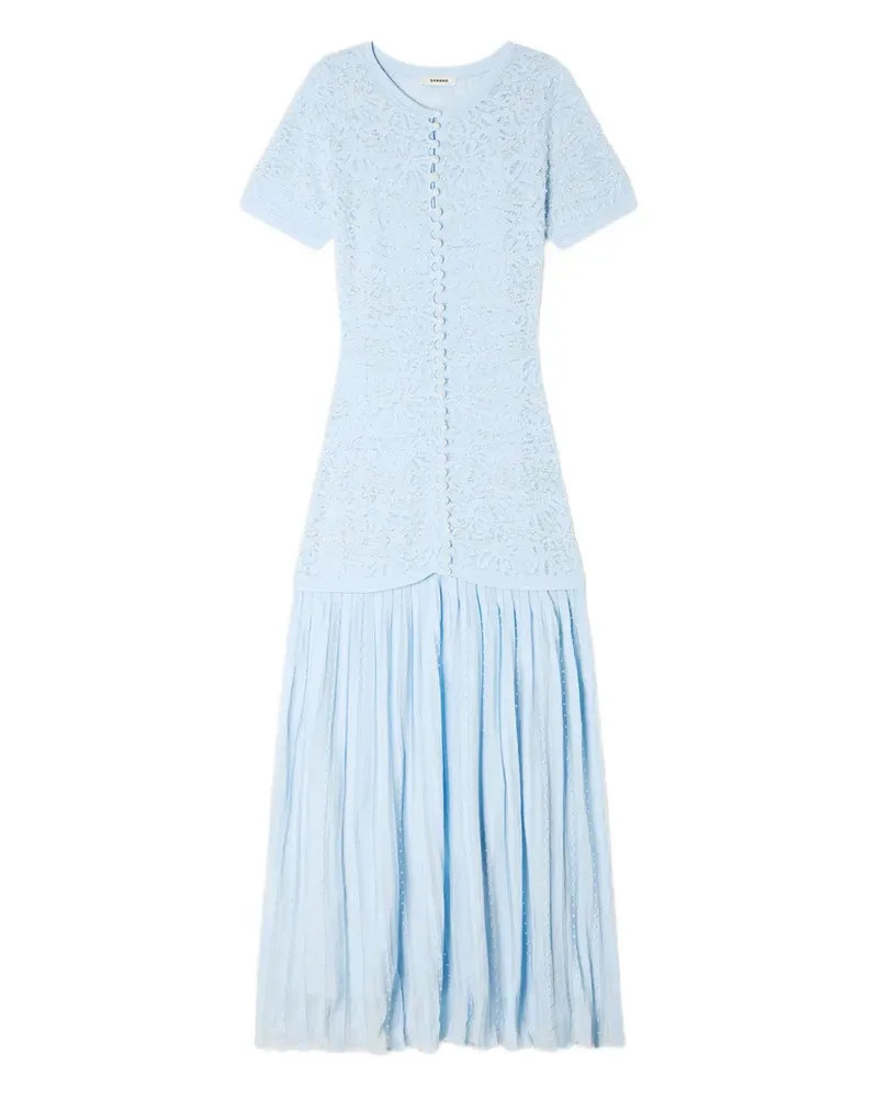 Sandro Strukturiertes Strickkleid mit Verzierung - Blau Blau