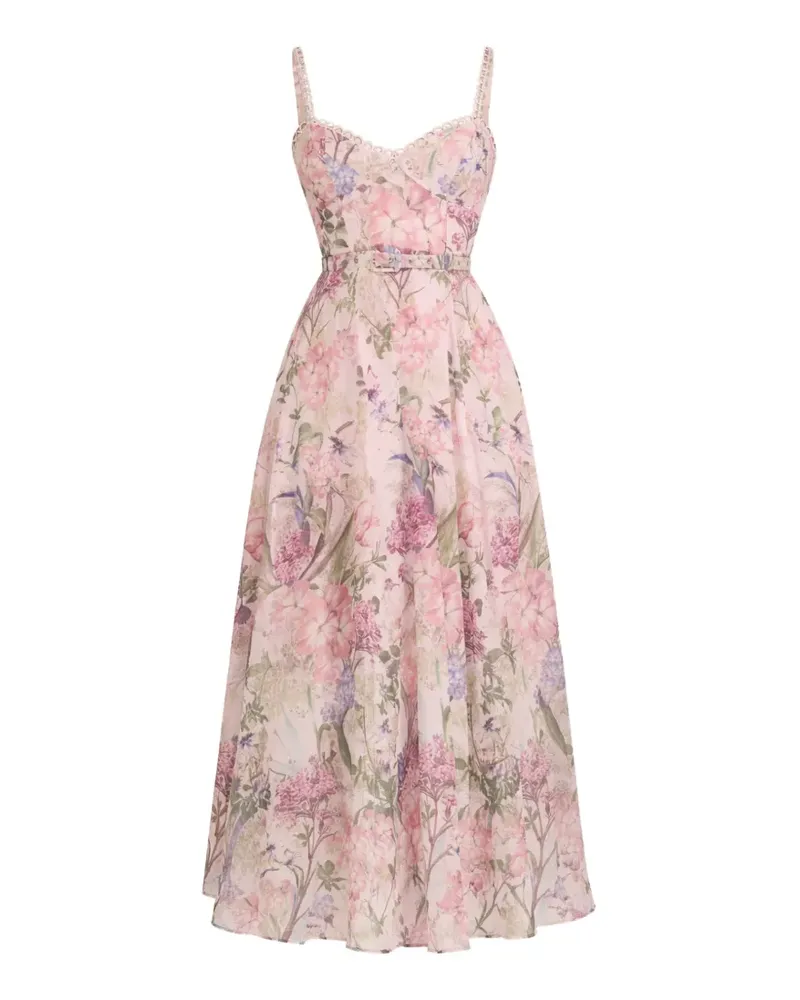 Charo Ruiz Iraso floral-lace midi dress - Rosa Rosa