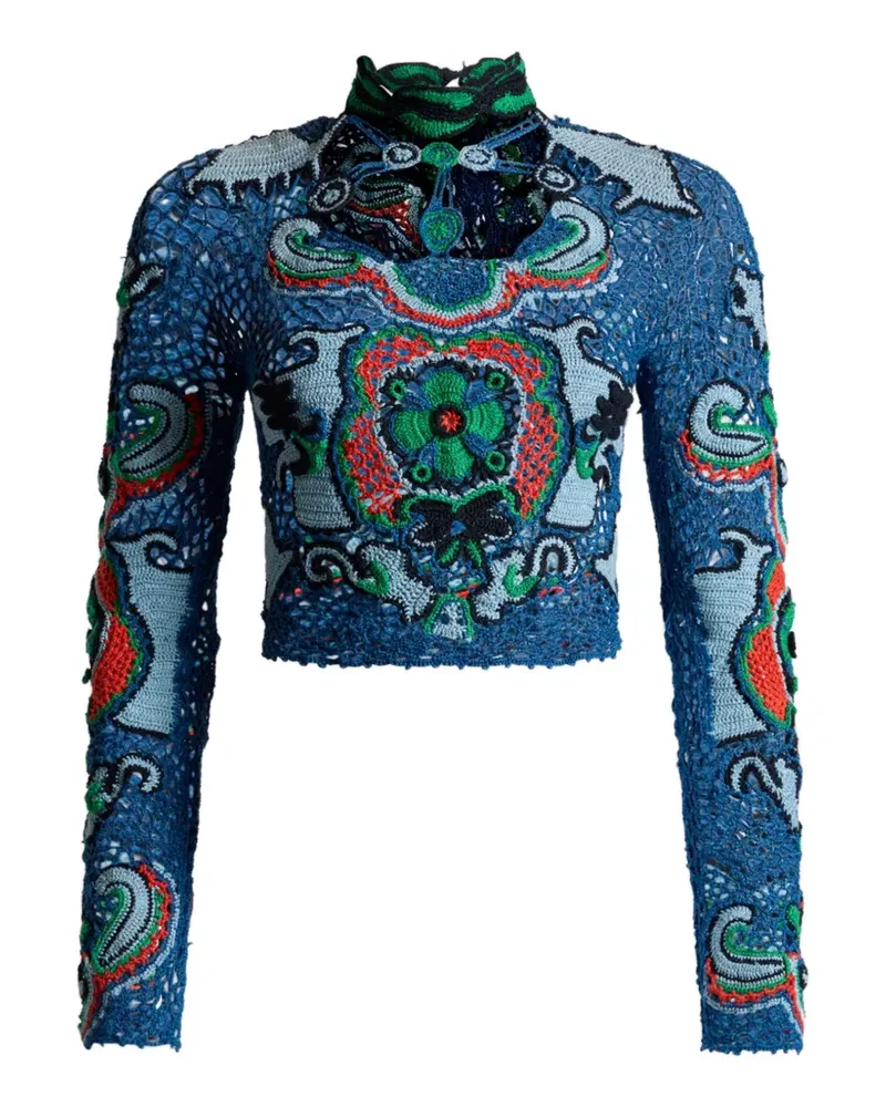 Etro Gestrickte Cropped-Hose - Blau Blau