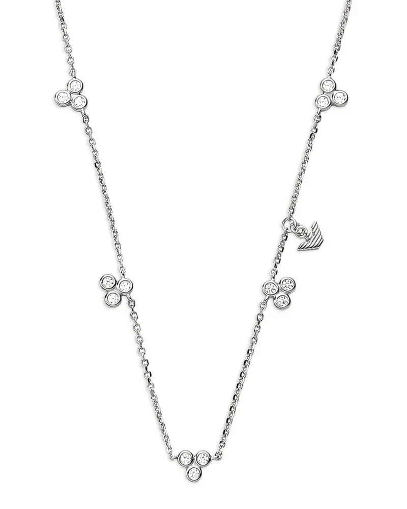 Emporio Armani crystal-embellished chain necklace - Silber Silber