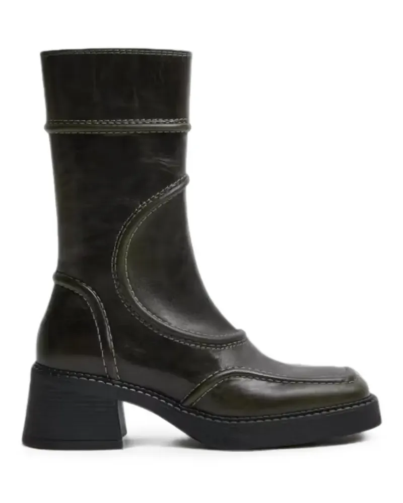 Miista Malene contrast-stitched boots - Grün Grün