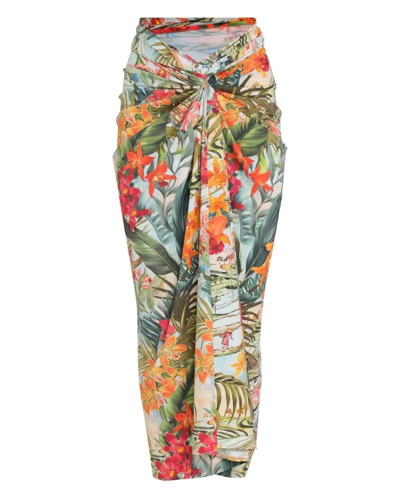 Lygia & Nanny Wickelrock mit Blumen-Print - Grün Grün