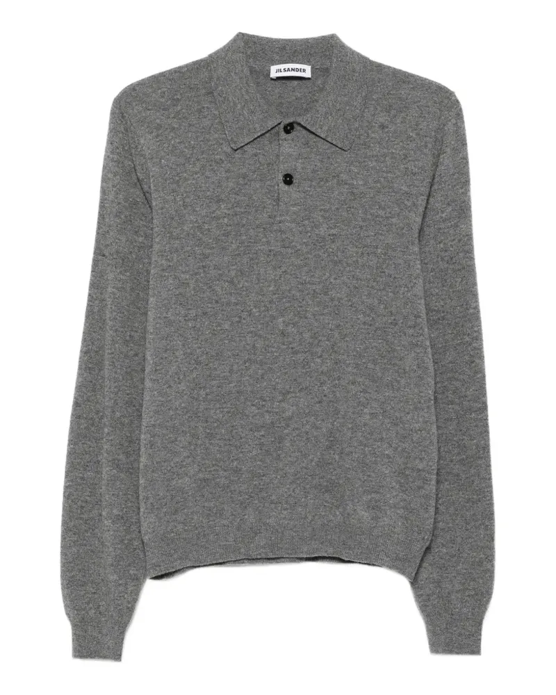Jil Sander Langärmeliges Poloshirt - Grau Grau
