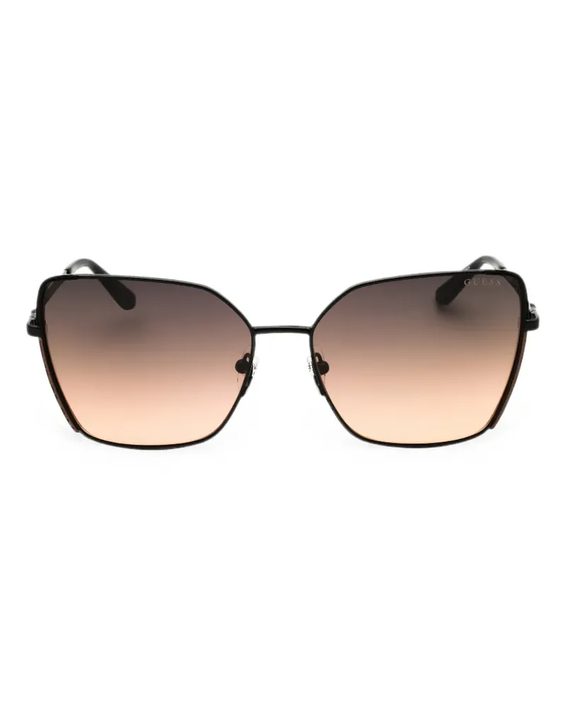 Guess Sonnenbrille mit eckigem Gestell - Schwarz Schwarz
