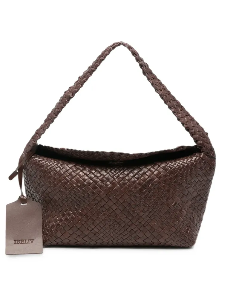 IBELIV Aura Tote Bag aus gewebtem Leder - Braun Braun