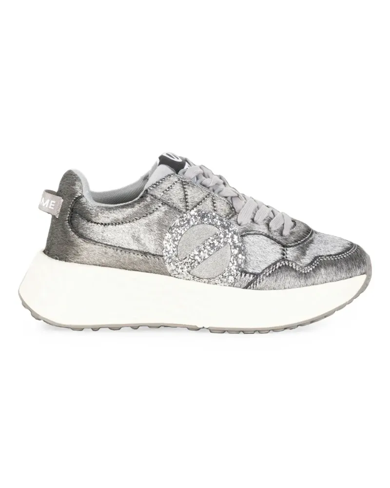 No Name Carter Metallic-Sneakers mit Glitter-Logo - Grau Grau