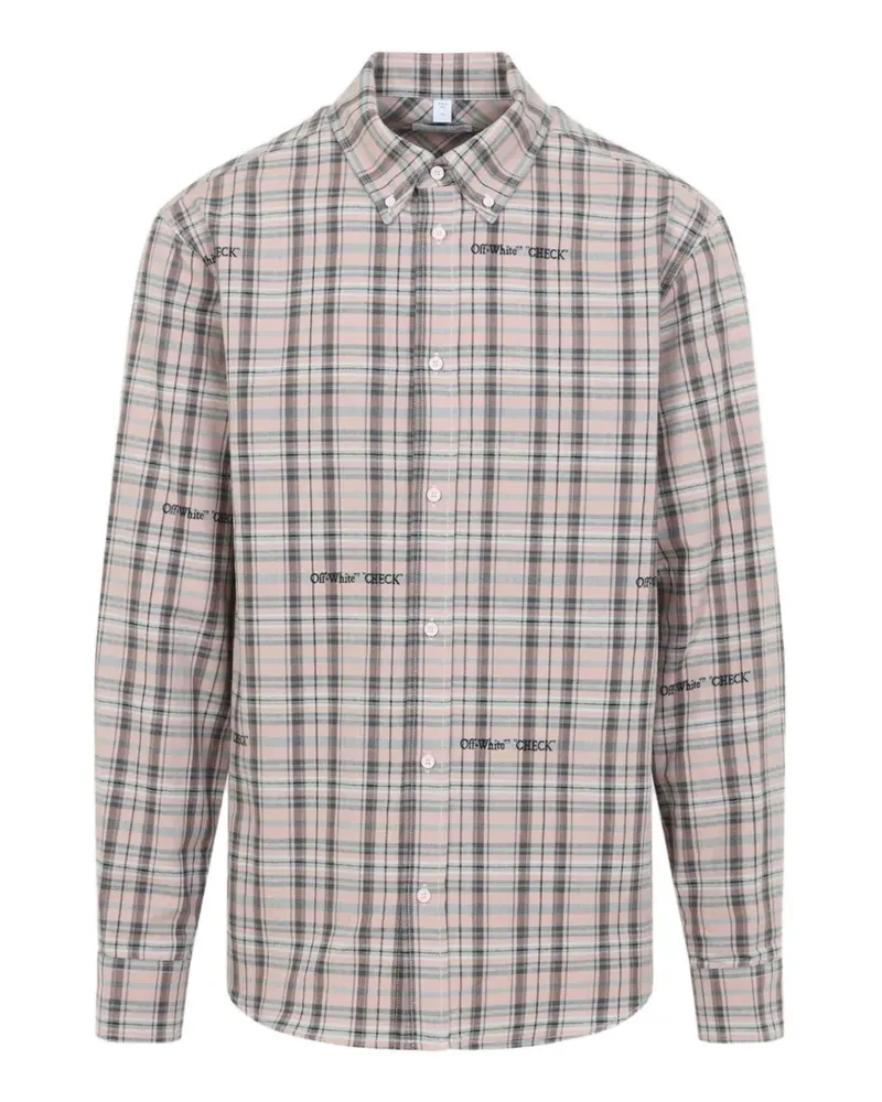 OFF-WHITE Marker Flanellhemd mit Check - Rosa Rosa