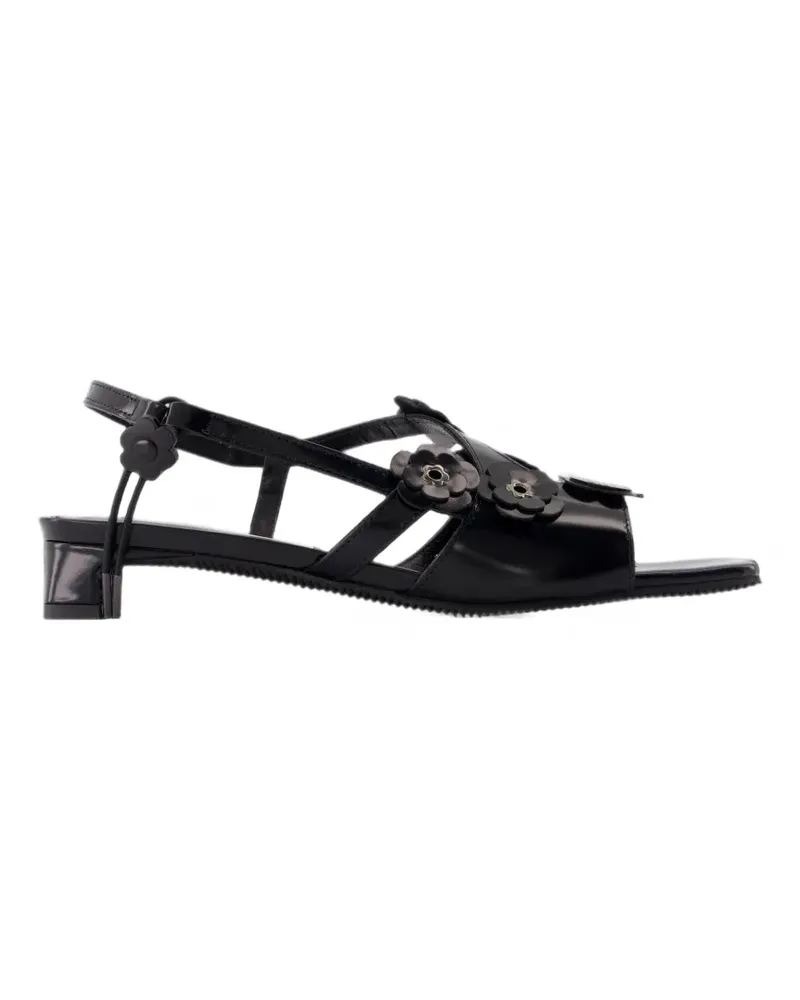 Cecilie Bahnsen Cabarna Box Sandalen mit Blumenapplikation - Schwarz Schwarz