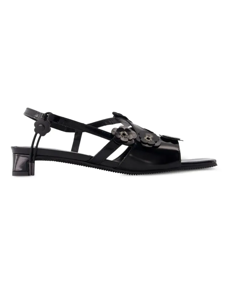 Cecilie Bahnsen Cabarna Box Sandalen mit Blumenapplikation - Schwarz Schwarz