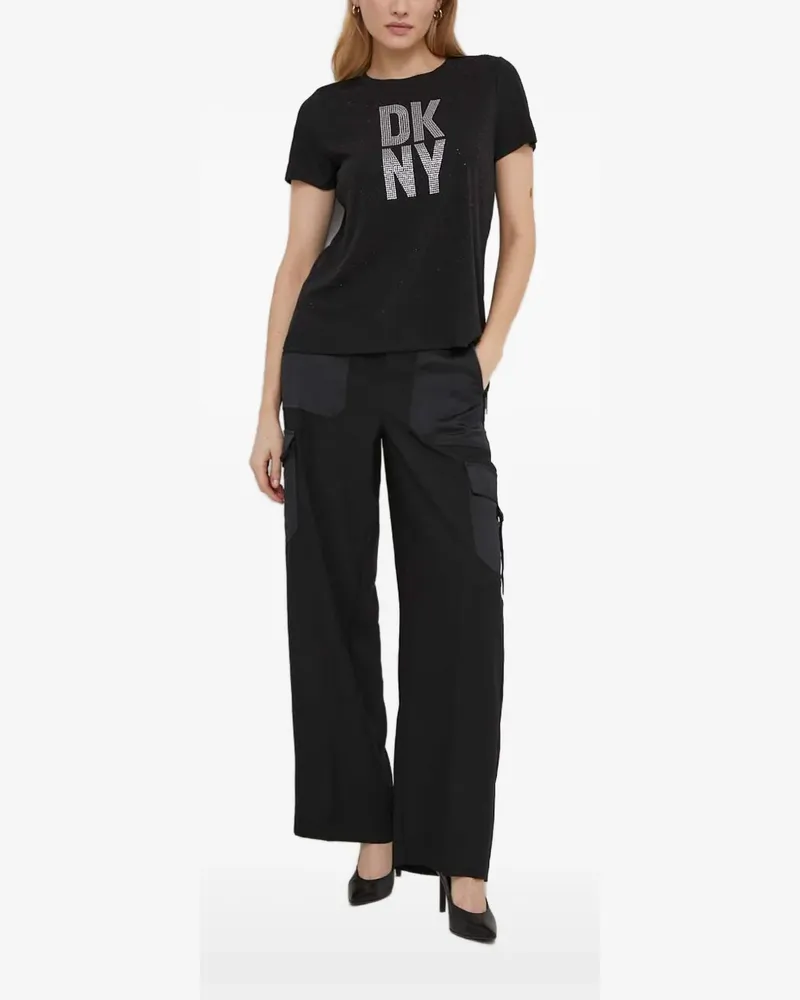 DKNY T-Shirt mit verziertem Logo - Schwarz Schwarz