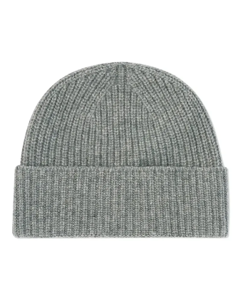 Eric Bompard Gerippte Beanie aus Kaschmir - Grau Grau